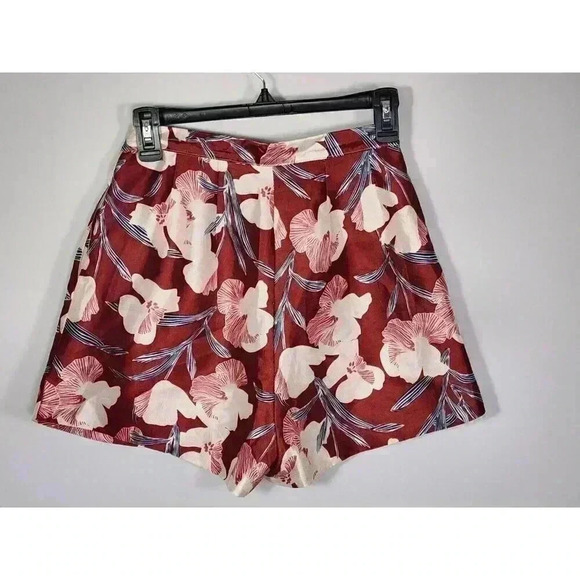 L’Atiste by Amy Womens Silk High Rise Satin Peony Floral Dress Shorts Size Small - Picture 2 of 8